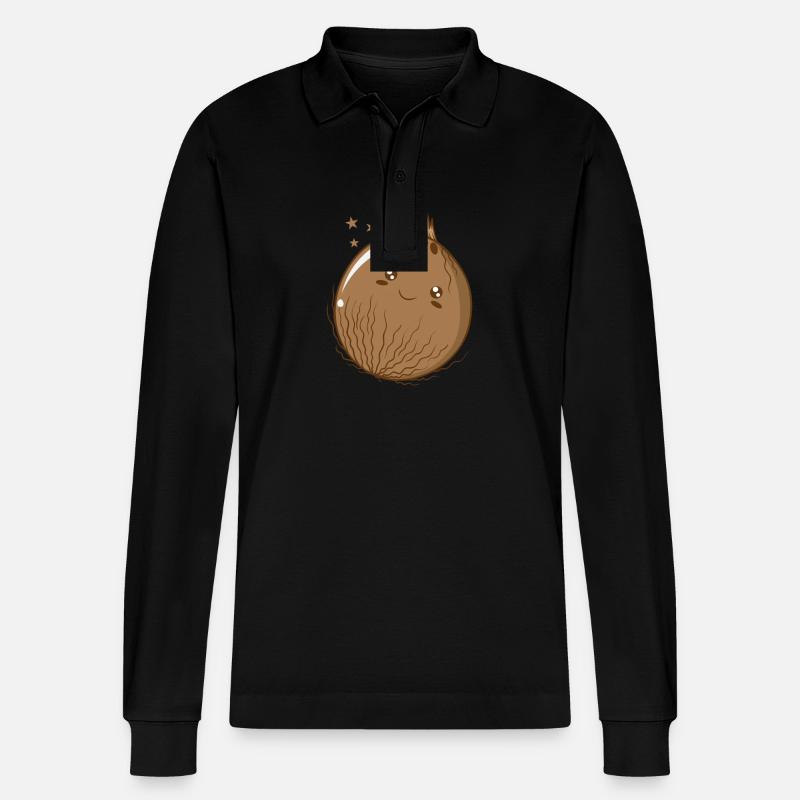 noix de coco joyeuse - Polo à manches longues bio PREPSTER Stanley/Stella Unisexe - noir