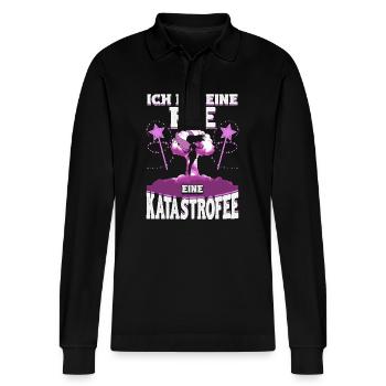 Katastrofee – Chaos mit Feenstaub und Charme - Stanley/Stella Unisex Bio-Langarm-Poloshirt Prepster - Schwarz - Vorne - Anna (173cm) & Nico (186cm)