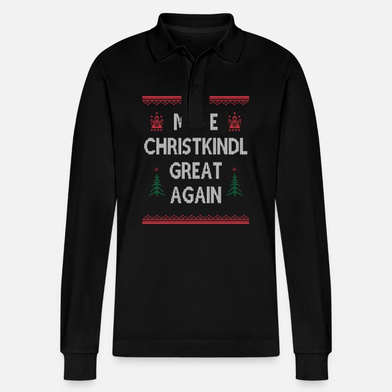 Make Christkindl Great Again – Weihnachtsklassiker - Stanley/Stella Unisex Bio-Langarm-Poloshirt Prepster - Schwarz
