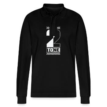 Ska Musik 2-Tone Swing Jazz Musikstil - Stanley/Stella Unisex Bio-Langarm-Poloshirt Prepster - Schwarz - Vorne - Anna (173cm) & Nico (186cm)