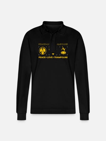 Peace Love Trampolin - Stanley/Stella Unisex Bio-Langarm-Poloshirt Prepster - Schwarz