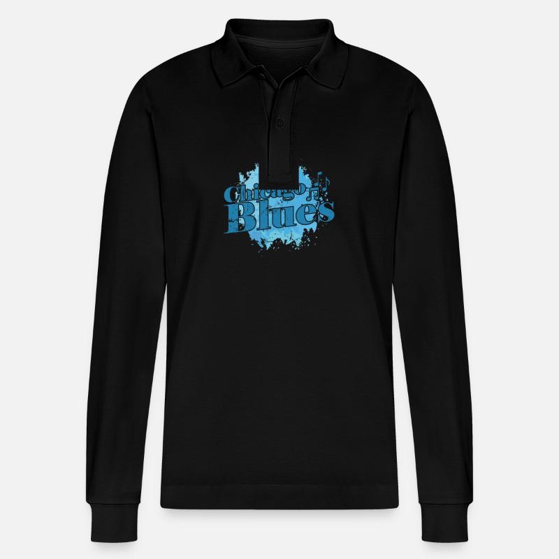 Chicago Blues Musik Trompete - Stanley/Stella Unisex Bio-Langarm-Poloshirt Prepster - Schwarz