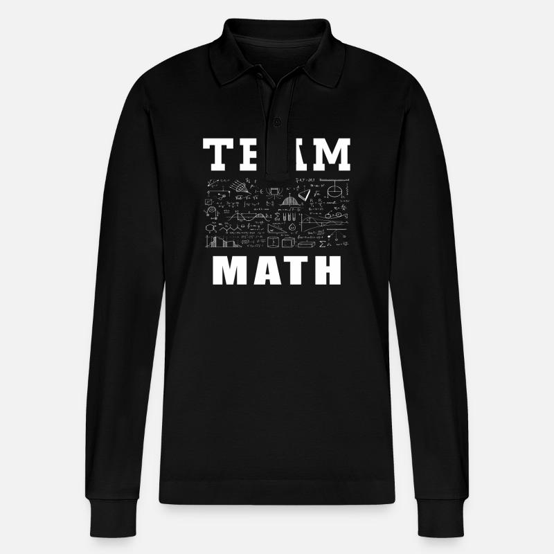 Team Math - Stanley/Stella Organic Unisex Long-Sleeved Polo Shirt Prepster - black