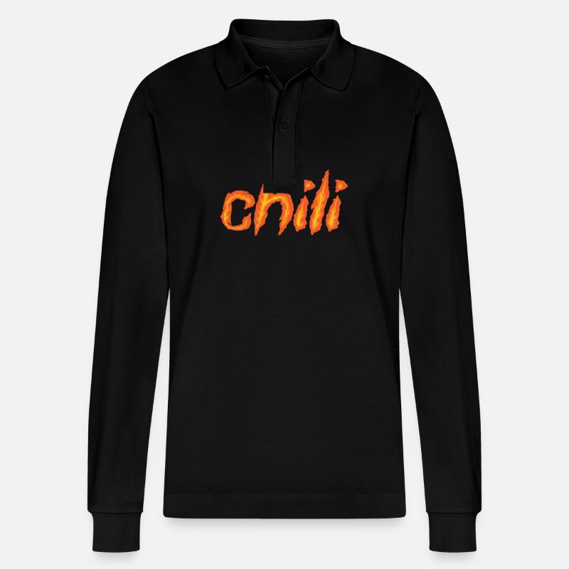 Chili Épicé Chaud Scoville - Polo à manches longues bio PREPSTER Stanley/Stella Unisexe - noir