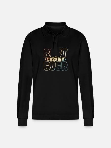 Bedste kasserer nogensinde supermarked erhverv sælger - Stanley/Stella Prepster økologisk unisex langærmet poloshirt - sort