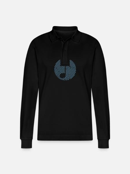 Music Note Music Tone Harmony - Stanley/Stella Organic Unisex Long-Sleeved Polo Shirt Prepster - black