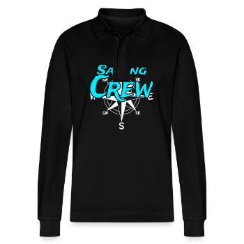 Segelcrew Boots Crew Skipper Segler Kapitän - Stanley/Stella Unisex Bio-Langarm-Poloshirt Prepster - Schwarz - Vorne - Anna (173cm) & Nico (186cm)