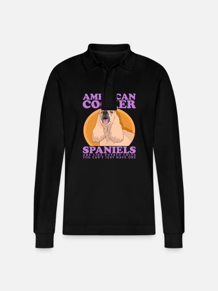 Amerikanischer Cocker Spaniel Besitzer Geschenk - Stanley/Stella Unisex Bio-Langarm-Poloshirt Prepster - Schwarz