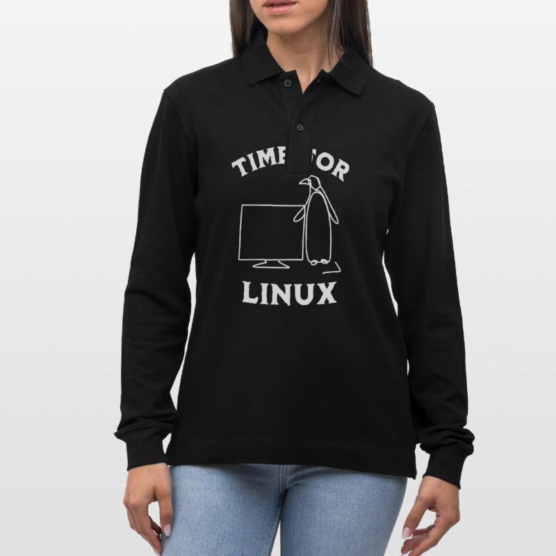Time for Linux and Open Source Software Stanley/Stella Organic Unisex Long-Sleeved Polo Shirt Prepster