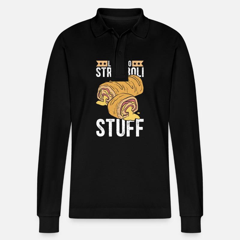 Stromboli Pizza Calzone Strombolis Geschenk - Stanley/Stella Unisex Bio-Langarm-Poloshirt Prepster - Schwarz