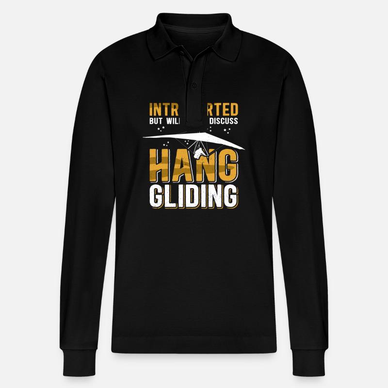 Hang Gliding Hanggleiter Hängegleiter Geschenk - Stanley/Stella Unisex Bio-Langarm-Poloshirt Prepster - Schwarz