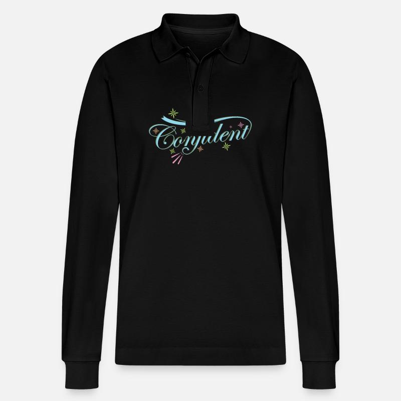 Zuversichtlich "Confident" - Stanley/Stella Unisex Bio-Langarm-Poloshirt Prepster - Schwarz