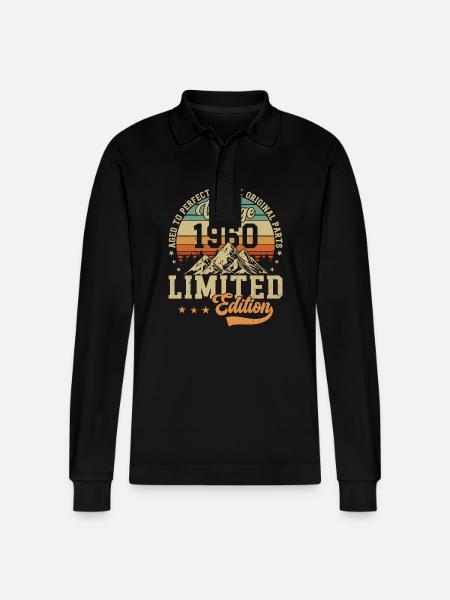 Legendary 1960 Birthday - Stanley/Stella Organic Unisex Long-Sleeved Polo Shirt Prepster - black