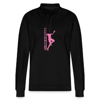 Frauen Basketball Mädchen Teamsport - Stanley/Stella Unisex Bio-Langarm-Poloshirt Prepster - Schwarz - Vorne - Anna (173cm) & Nico (186cm)