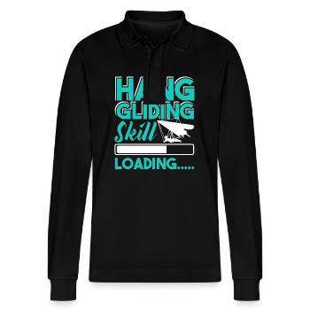 Hang Gliding Hang Gliding Skill Loading - Stanley/Stella Organic Unisex Long-Sleeved Polo Shirt Prepster - black - Front - Anna (173cm) & Nico (186cm)