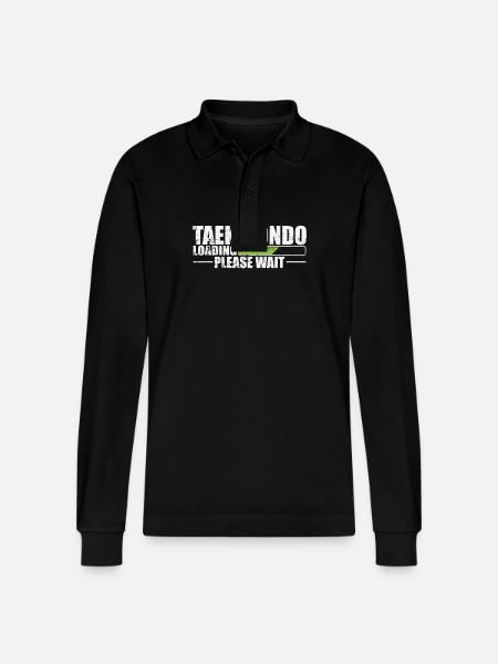 Taekwondo Loading Please Wait Martial Arts - Stanley/Stella Organic Unisex Long-Sleeved Polo Shirt Prepster - black