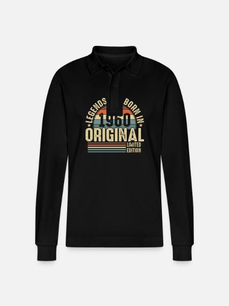 Legenden werden 1960 geboren - Stanley/Stella Unisex Bio-Langarm-Poloshirt Prepster - Schwarz