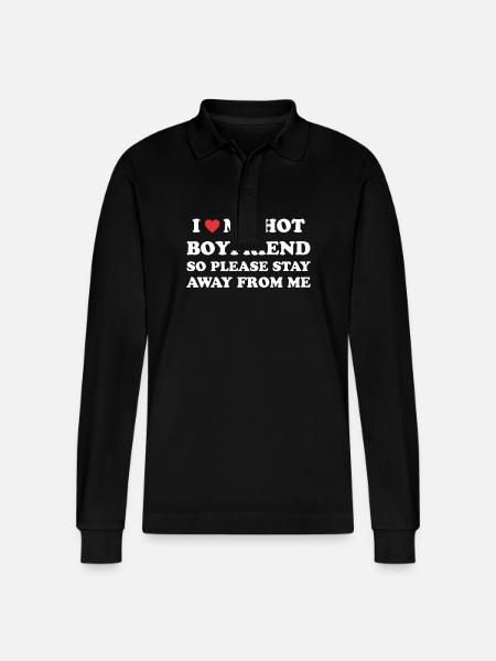 Love my hot friend - Stanley/Stella Organic Unisex Long-Sleeved Polo Shirt Prepster - black