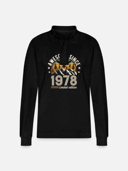Birthday tradition '78 - Stanley/Stella Organic Unisex Long-Sleeved Polo Shirt Prepster - black