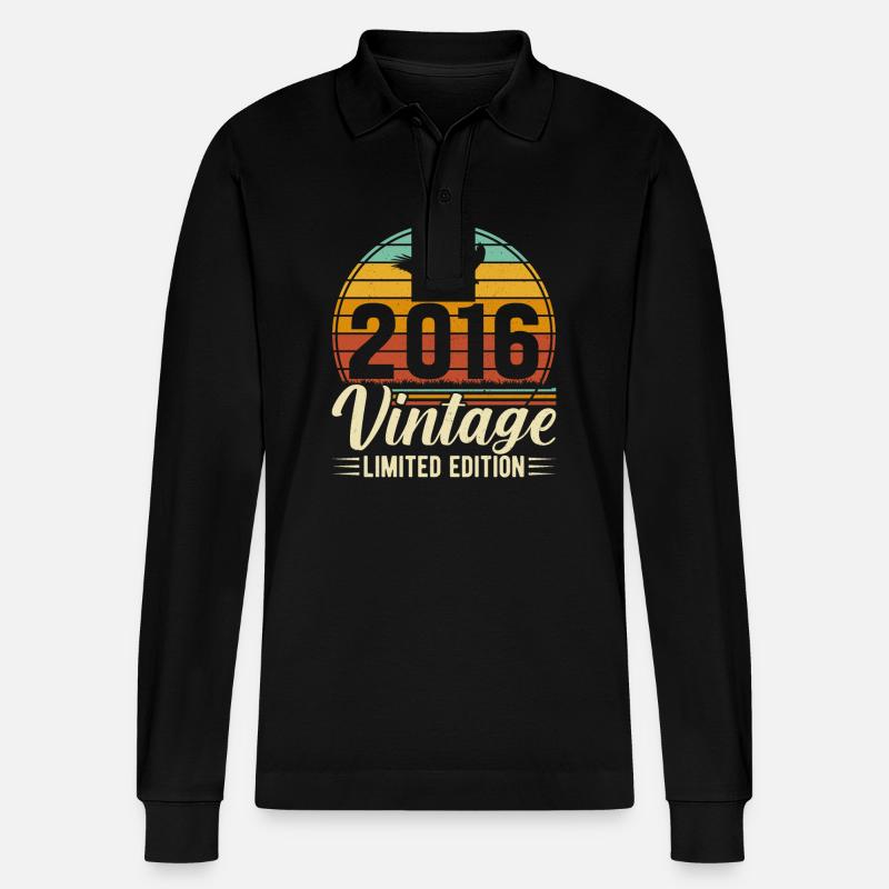 Millésime 2016 Légendes - Polo à manches longues bio PREPSTER Stanley/Stella Unisexe - noir