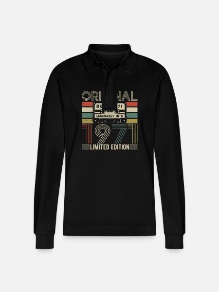 Legends 1971 - Stanley/Stella Organic Unisex Long-Sleeved Polo Shirt Prepster - black