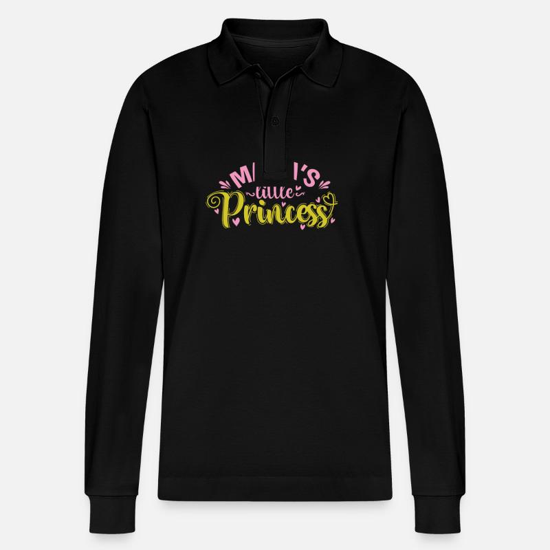 Mama's little Princess - Stanley/Stella Unisex Bio-Langarm-Poloshirt Prepster - Schwarz