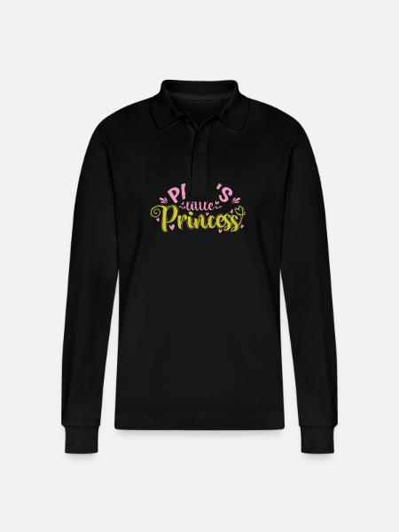 Papa's little Princess - Stanley/Stella Organic Unisex Long-Sleeved Polo Shirt Prepster - black