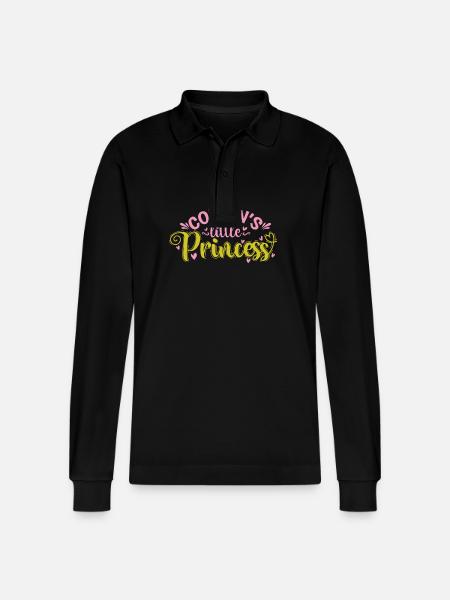 Cousin's little Princess - Stanley/Stella Organic Unisex Long-Sleeved Polo Shirt Prepster - black