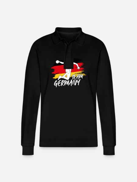 Germany Handball Masterclass - Stanley/Stella Organic Unisex Long-Sleeved Polo Shirt Prepster - black