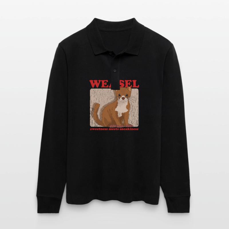 Weasel Mouse Weasel Cute Dwarf Weasel Gift Stanley/Stella Organic Unisex Long-Sleeved Polo Shirt Prepster