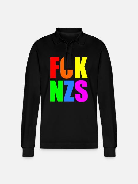Fck nzs - Stanley/Stella Unisex Bio-Langarm-Poloshirt Prepster - Schwarz