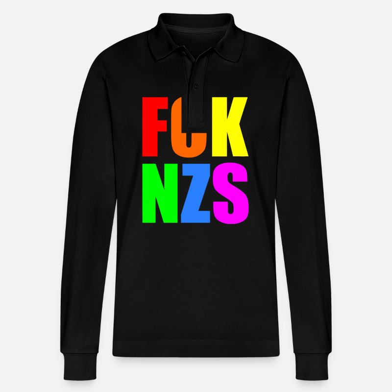 Fck nzs - Stanley/Stella Unisex Bio-Langarm-Poloshirt Prepster - Schwarz