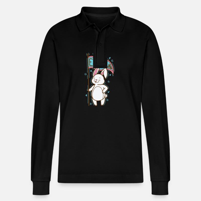 Egg Hunt Easter Easter Eggs - Stanley/Stella Organic Unisex Long-Sleeved Polo Shirt Prepster - black