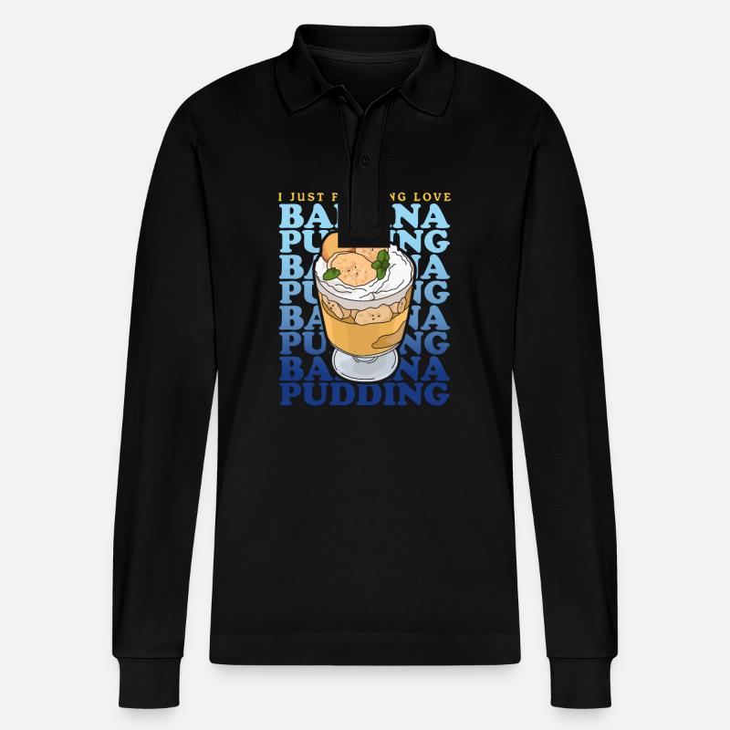 Bananenpudding Bananen-Pudding Geschenk - Stanley/Stella Unisex Bio-Langarm-Poloshirt Prepster - Schwarz