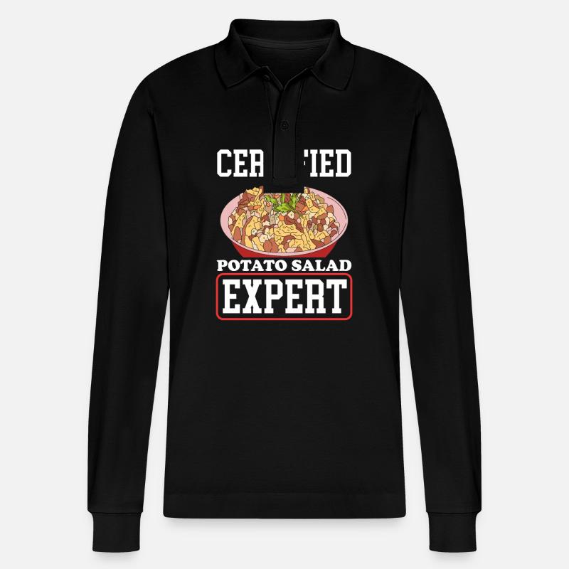 Kartoffelsalat Experte Erdäpfelsalat Geschenk - Stanley/Stella Unisex Bio-Langarm-Poloshirt Prepster - Schwarz