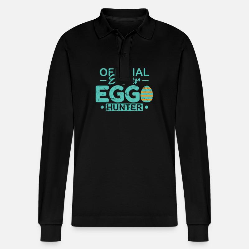 Official Easter Egg Hunter Osterhase - Stanley/Stella Unisex Bio-Langarm-Poloshirt Prepster - Schwarz