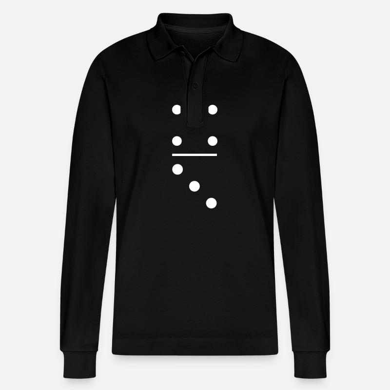 Lustiger Dominostein 4-3 Karneval - Stanley/Stella Unisex Bio-Langarm-Poloshirt Prepster - Schwarz