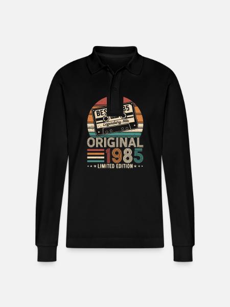Legendary 1985 - Stanley/Stella Organic Unisex Long-Sleeved Polo Shirt Prepster - black