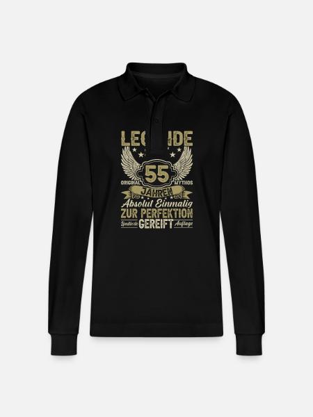 Legende seit 55 Jahren - Stanley/Stella Unisex Bio-Langarm-Poloshirt Prepster - Schwarz