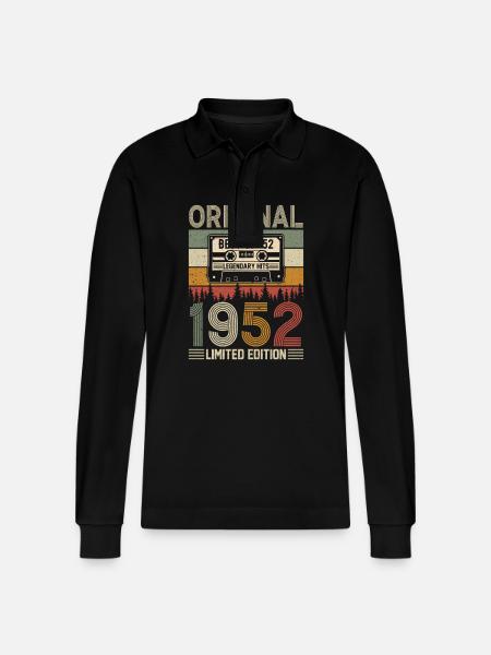 Born legends in 1952 - Stanley/Stella Organic Unisex Long-Sleeved Polo Shirt Prepster - black