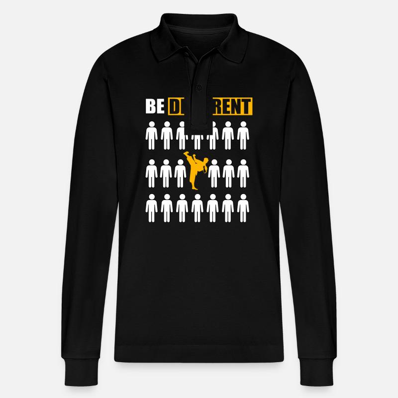 Sei anders Taekwondo - Stanley/Stella Unisex Bio-Langarm-Poloshirt Prepster - Schwarz