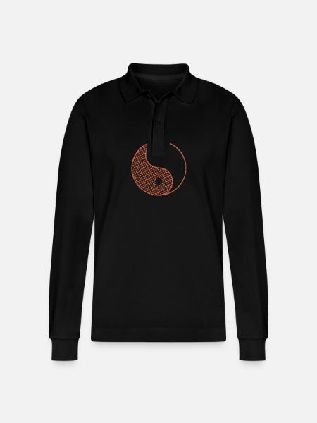 Yin and Yang Harmony Energy - Stanley/Stella Organic Unisex Long-Sleeved Polo Shirt Prepster - black