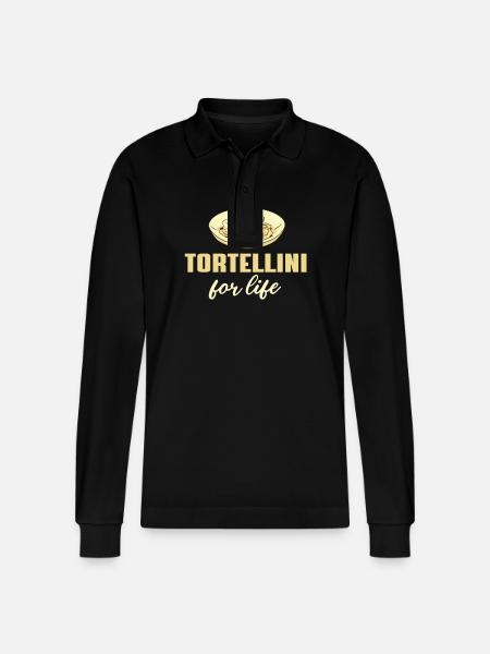 Tortellini for life - Stanley/Stella Organic Unisex Long-Sleeved Polo Shirt Prepster - black