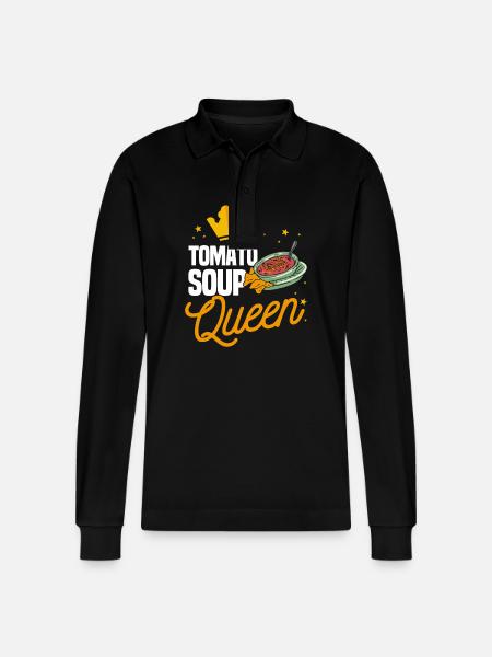 Tomato Soup Queen - Stanley/Stella Organic Unisex Long-Sleeved Polo Shirt Prepster - black