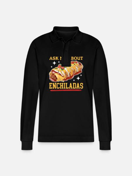 Enchiladas Mexican Enchilada Gift - Stanley/Stella Organic Unisex Long-Sleeved Polo Shirt Prepster - black
