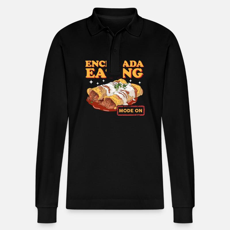 Enchilada mexikanisches Essen Enchiladas Geschenk - Stanley/Stella Unisex Bio-Langarm-Poloshirt Prepster - Schwarz