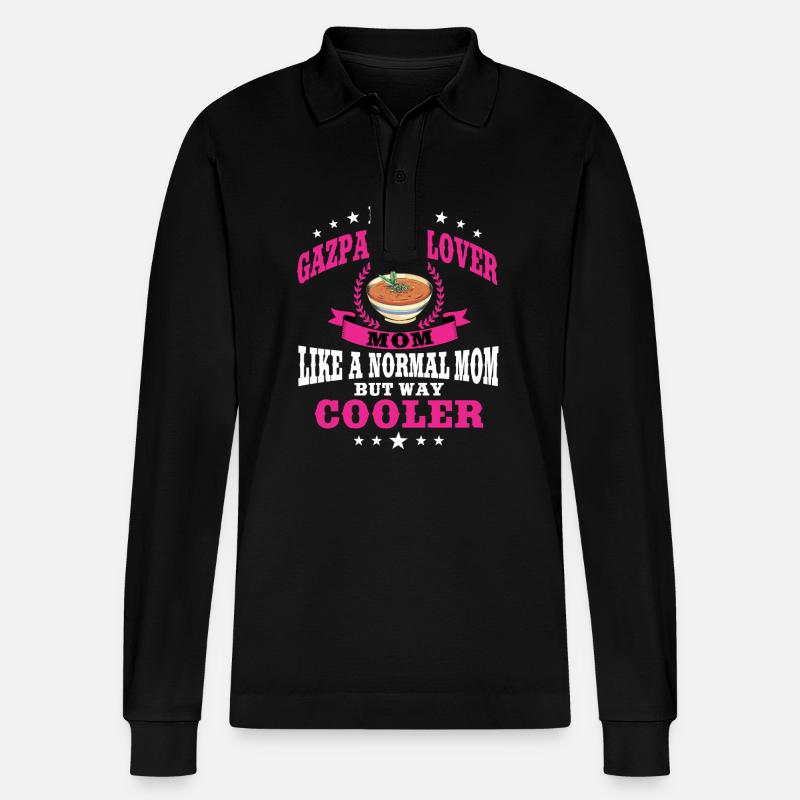 Gazpacho Mama - Stanley/Stella Unisex Bio-Langarm-Poloshirt Prepster - Schwarz