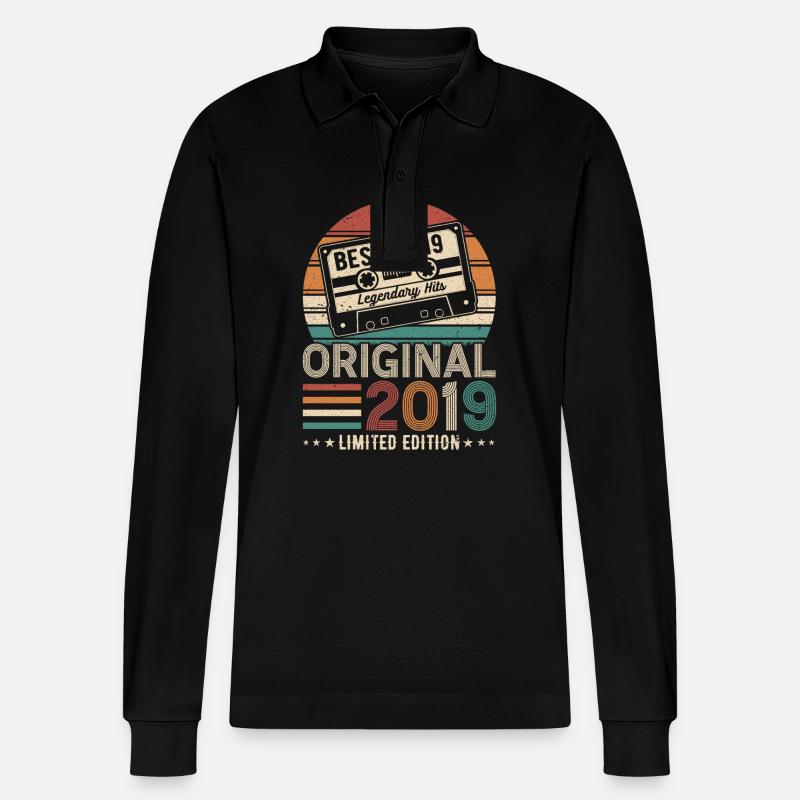 Jubiläumsfreude 2019 - Stanley/Stella Unisex Bio-Langarm-Poloshirt Prepster - Schwarz