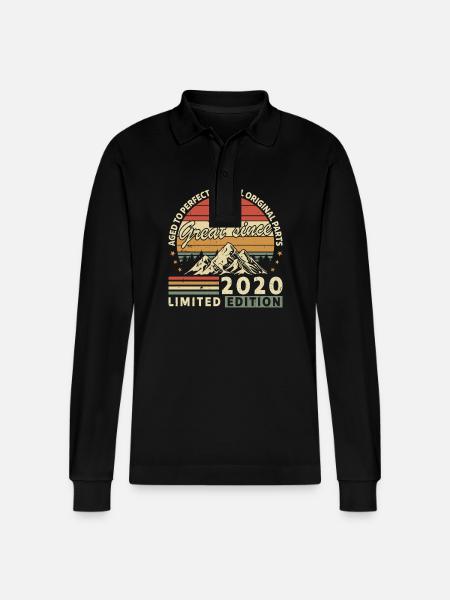 2020 - Stanley/Stella Organic Unisex Long-Sleeved Polo Shirt Prepster - black