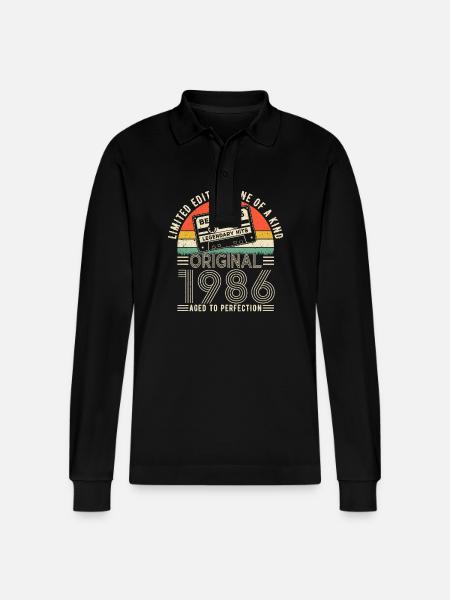 Jubilee Magic 8 years 1986 - Stanley/Stella Organic Unisex Long-Sleeved Polo Shirt Prepster - black